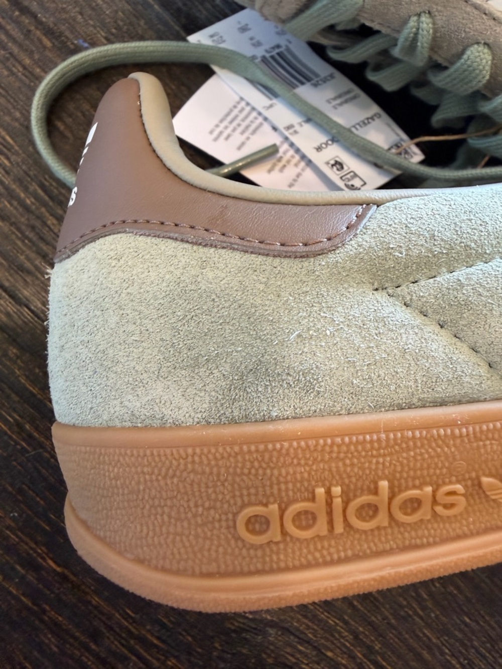 adidas Originals Gazelle Indoor Silver Green Men size 10 new - Picture 2 of 13